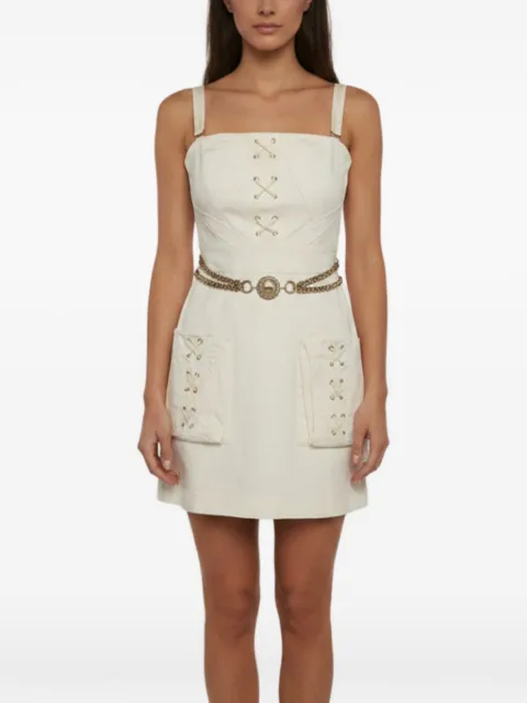 Elisabetta Franchi chain-trim gabardine mini dress White 1340769