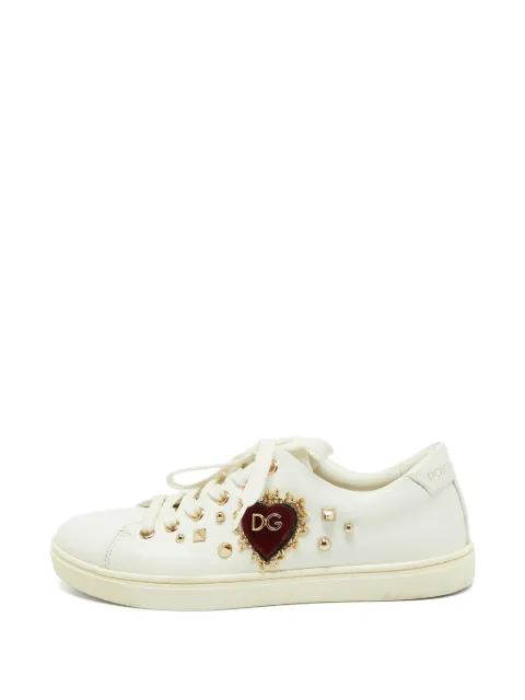 Dolce & Gabbana Pre-Owned Portofino heart-patch sneakers White 1348001