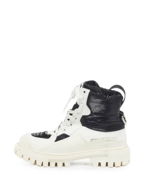 Dolce & Gabbana Pre-Owned lace-up leather combat boots White 1291649