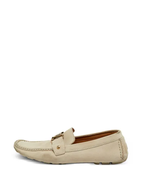 Louis Vuitton Pre-Owned Monte Carlo suede loafers White 1340574