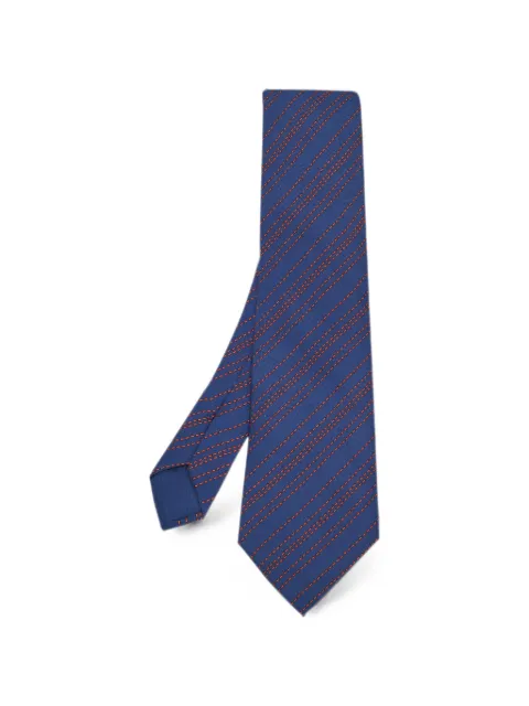 Hermès Pre-Owned diagonal-striped tie Blue 1360223