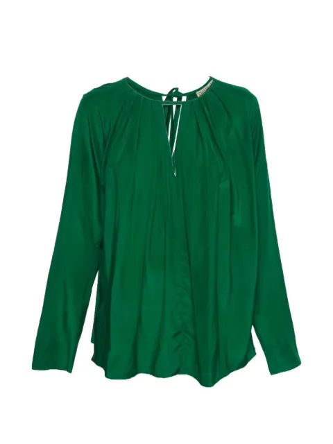 PUCCI Pre-Owned V-neck pleated top Green 1294573