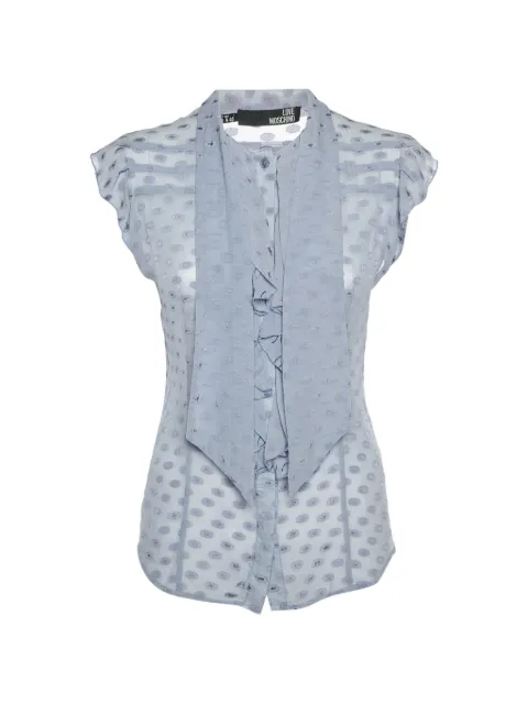 Love Moschino fil coupé frill blouse Purple 1324431