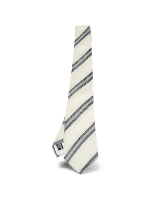 Giorgio Armani Pre-Owned diagonal striped tie Neutrals 1264297