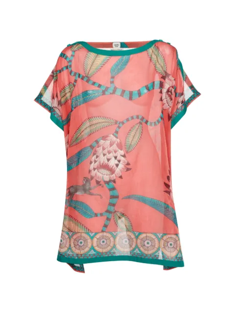Hermès Pre-Owned Maharani's Garden printed mini kaftan Pink 1329615