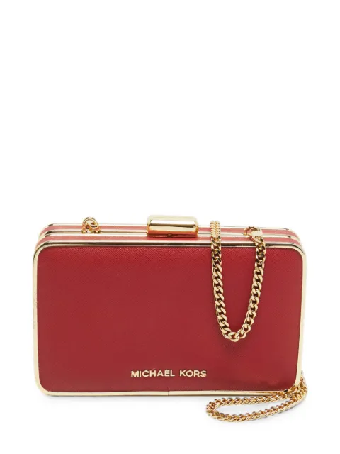 Michael Kors Vintage Saffiano leather minaudiere clutch bag Red 1360133