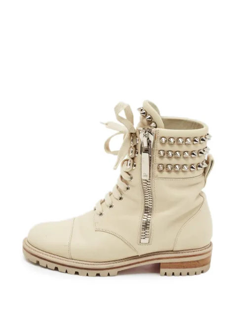 Christian Louboutin Pre-Owned Spike combat boots Neutrals 1340827
