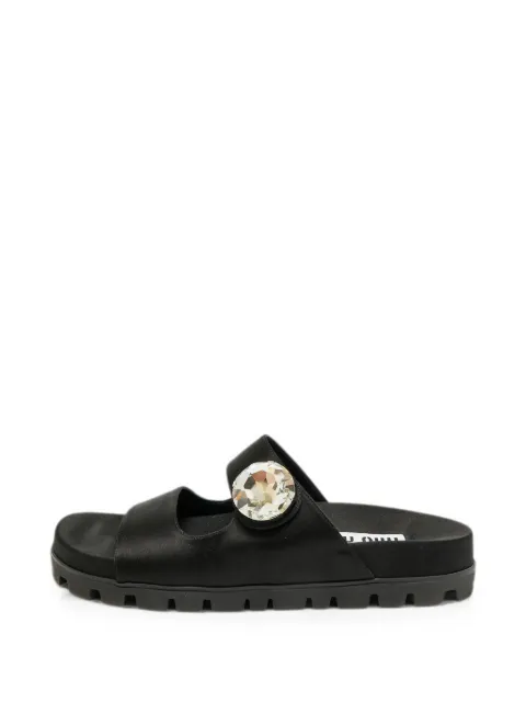 Miu Miu Pre-Owned crystal-embellished sandals Black 1324622