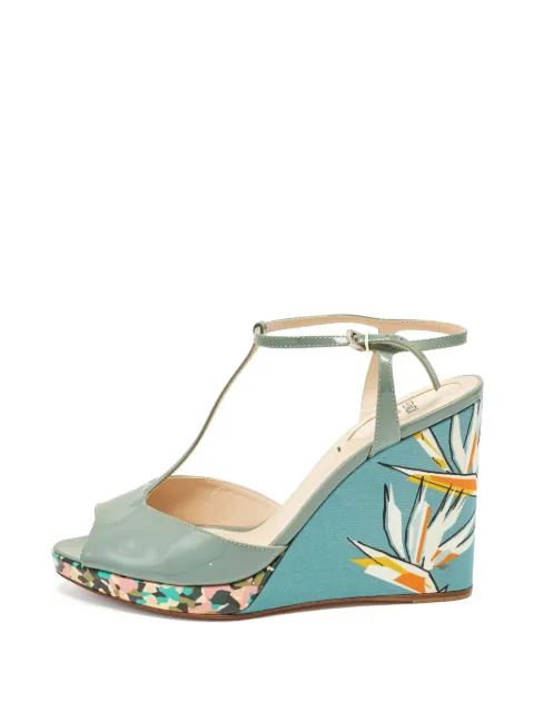 Fendi Pre-Owned blue wedge sandals Blue 1294441