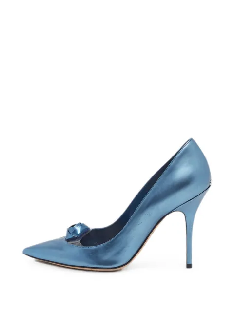 Christian Dior Pre-Owned rose pointed-toe pumps Blue 1341090