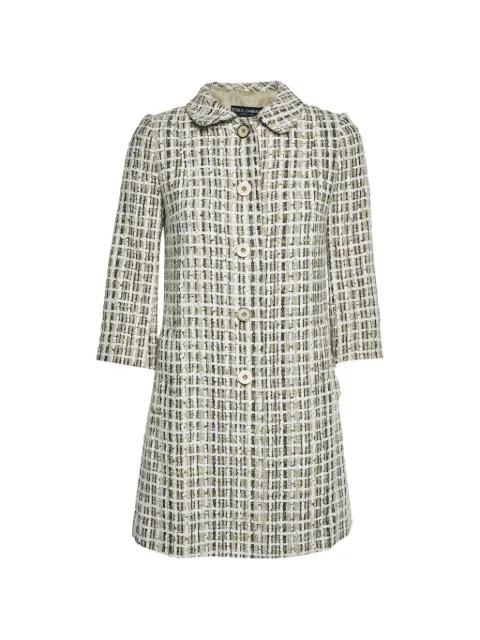 Dolce & Gabbana Pre-Owned plaid-pattern coat White 1325408
