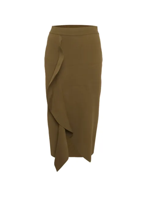 Alexander McQueen Pre-Owned asymmetric ruffle midi skirt Green 1282399