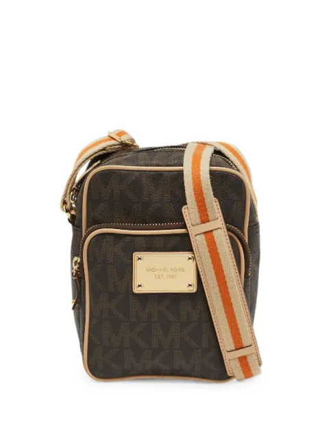 Michael Kors Vintage monogram-print leather-trim cross body bag Brown 1348443