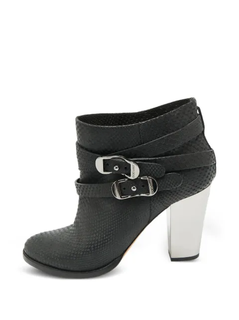 Jimmy Choo Pre-Owned Marlin python-embossed ankle boots Black 1278665