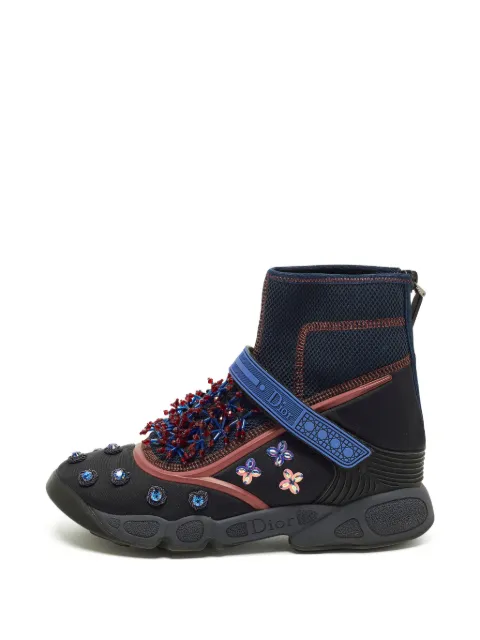 Christian Dior Pre-Owned Fusion crystal-embellished high-top sneakers Black 1257950