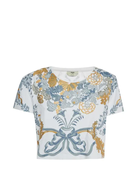 Fendi Pre-Owned floral-appliqué cropped top White 1324019