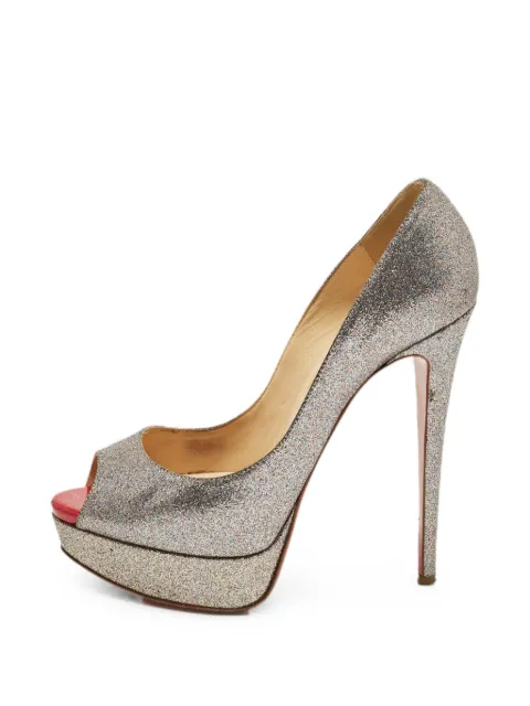 Christian Louboutin Pre-Owned Lady Peep heeled pumps Silver 1315341
