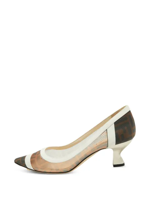 Fendi Pre-Owned Colibri Zucca mesh pumps White 1347973