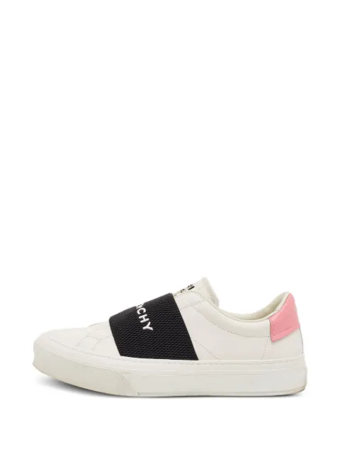 Givenchy Pre-Owned Urban Street logo-band leather sneakers White 1328501