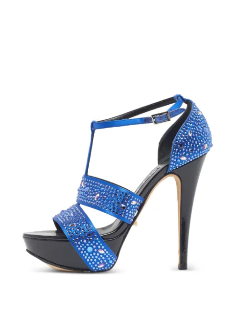 Gina Alicia crystal-embellished platform sandals Blue 1286960