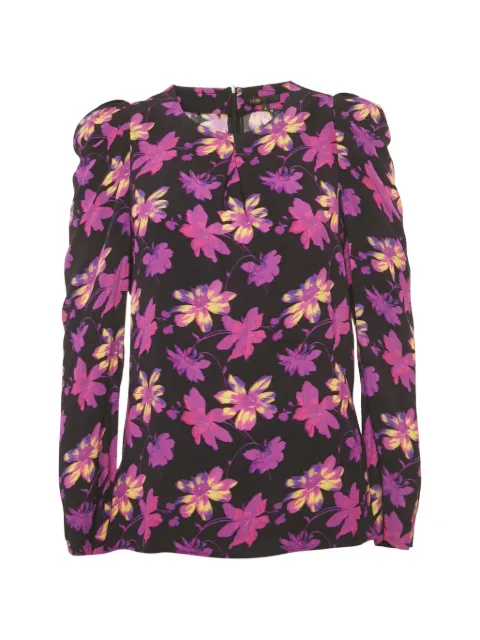Maje floral-print puff-sleeve blouse Black 1277079