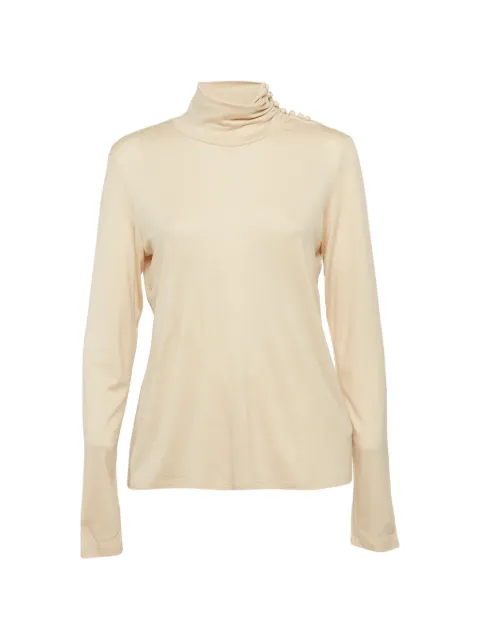 Max Mara button-detail turtleneck top Neutrals 1306753