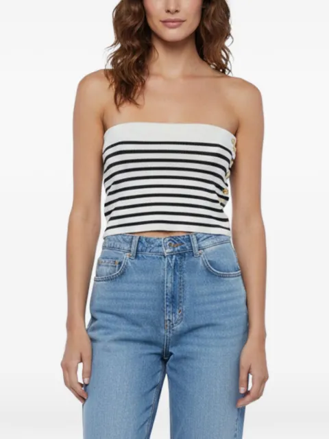Celine Pre-Owned striped strapless tube top White 1344594