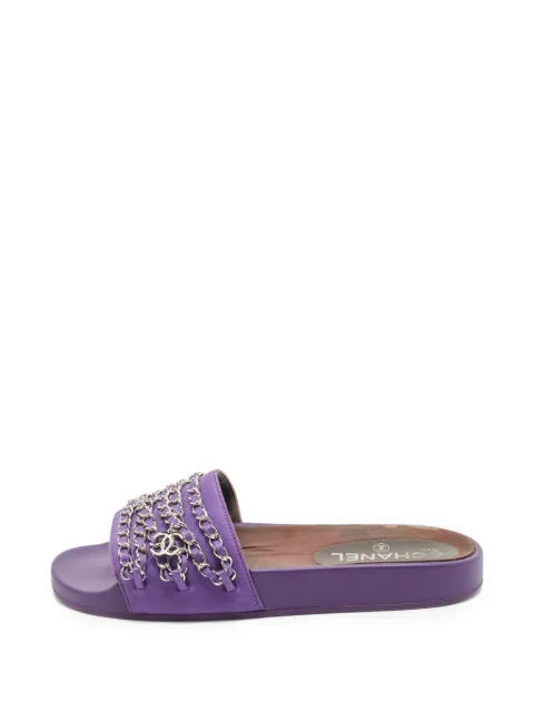 CHANEL Pre-Owned Tropiconic chain-link slides Purple 1359458