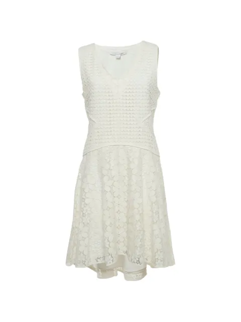 DVF Diane von Furstenberg sleeveless lace mini dress Neutrals 1281505