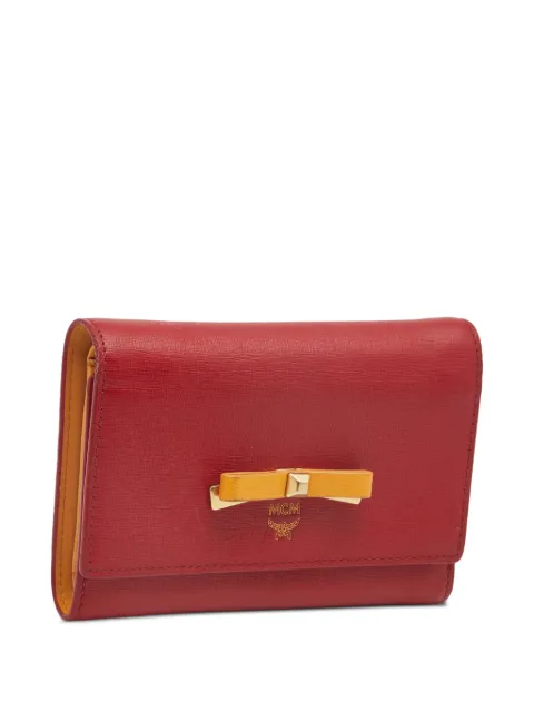 MCM Pre-Owned Bow trifold wallet Red 1344359