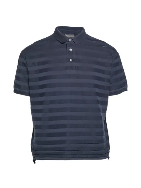 Emporio Armani Pre-Owned striped knit polo shirt Blue 1294293