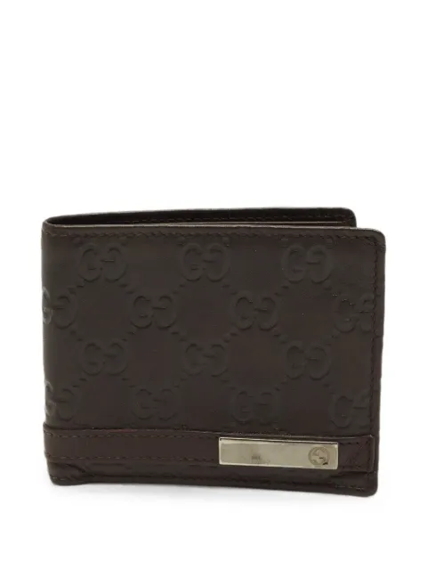 Gucci Pre-Owned logo-plaque bi-fold wallet Brown 1278458