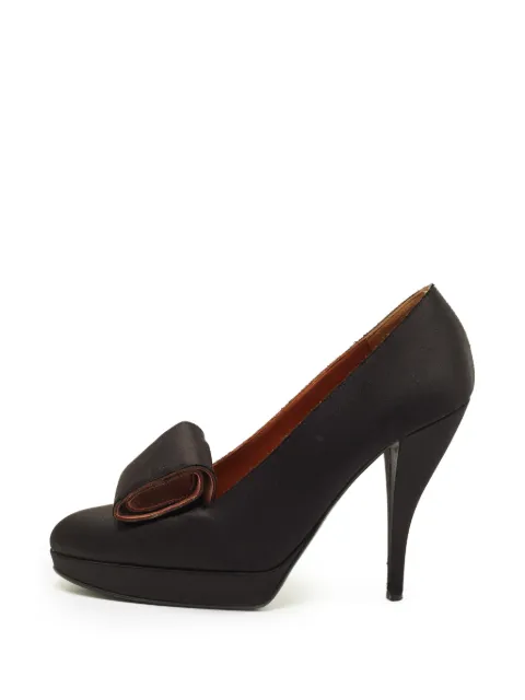 Lanvin Pre-Owned bow-detail platform pumps Black 1292556