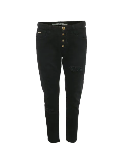 Emporio Armani Pre-Owned belt-loop distressed jeans Black 1275494