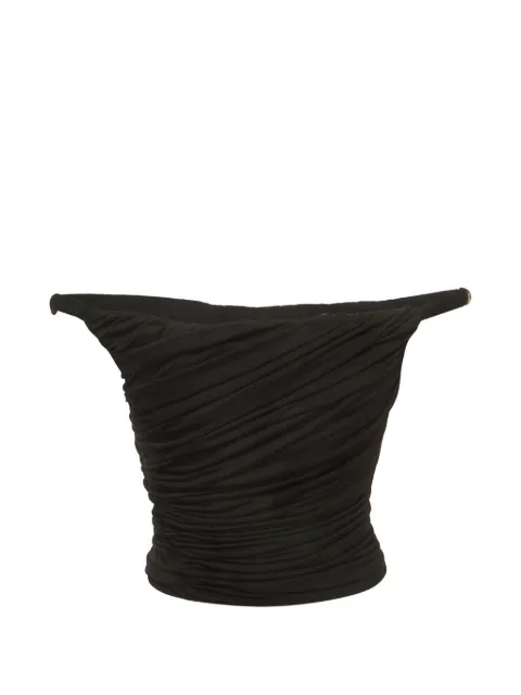 CHATS BY C.DAM ruched off-shoulder blouse Black 1318497