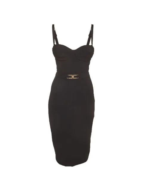 Elisabetta Franchi sleeveless belted midi dress Black 1331403