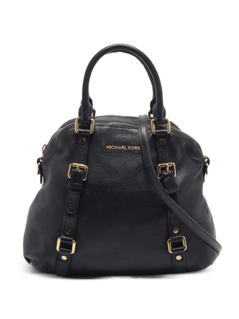 Michael Kors Vintage Bedford belted leather satchel bag Black 1332257