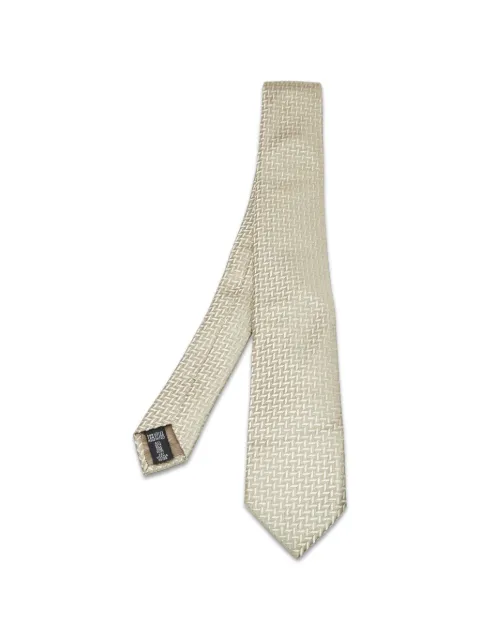Emporio Armani Pre-Owned jacquard tie Neutrals 1316076