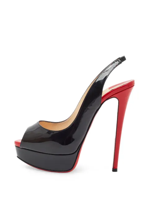 Christian Louboutin Pre-Owned Lady Peep slingback sandals Black 1341125