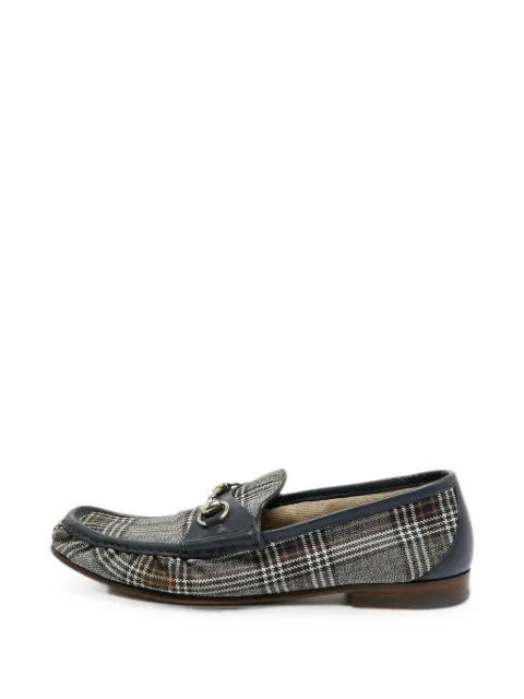 Gucci Pre-Owned Horsebit check loafers Grey 1332567