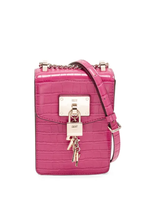 DKNY Vintage 2022 Elissa croc-embossed cross body bag Pink 1282557