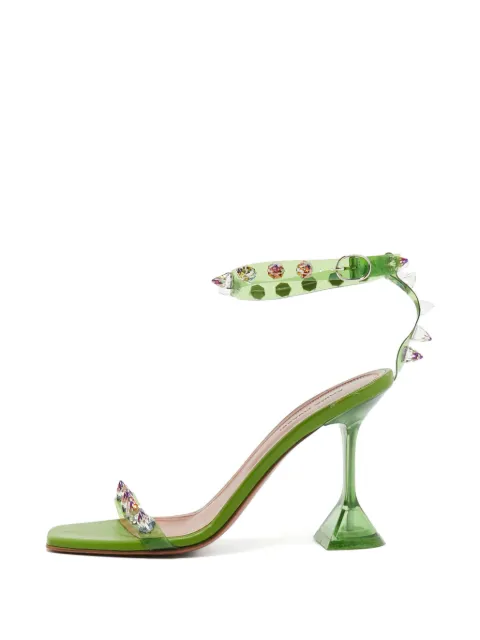 Amina Muaddi Julia studded heeled sandals Green 1316696