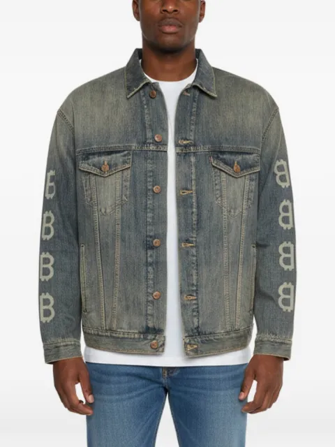 Balenciaga Pre-Owned crypto print denim jacket Blue 1351662