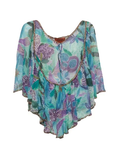 Missoni Pre-Owned floral-print silk blouse Blue 1328592