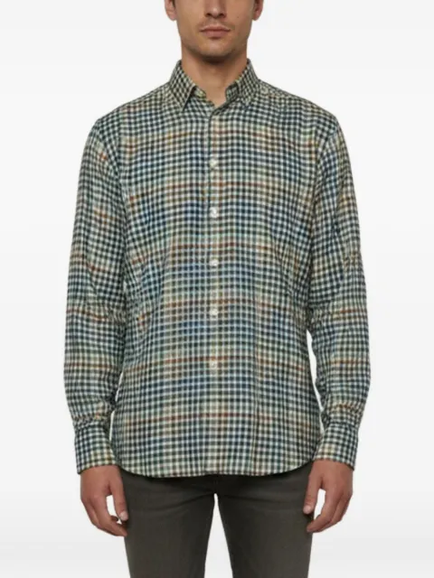 Burberry Pre-Owned plaid long-sleeve shirt Neutrals 1343059