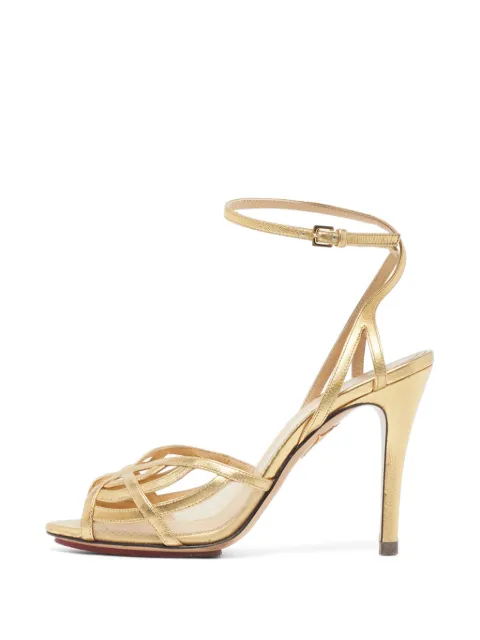 Charlotte Olympia Olympia leather heeled sandals Gold 1315713