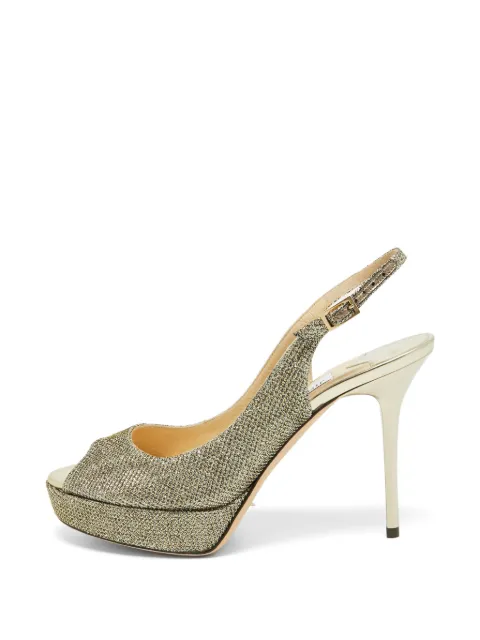 Jimmy Choo Pre-Owned Verity peep-toe sandals Gold 1342952