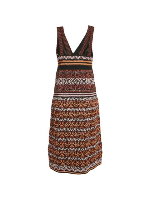 Missoni Pre-Owned Lurex-knit V-neck midi dress Black 1217633