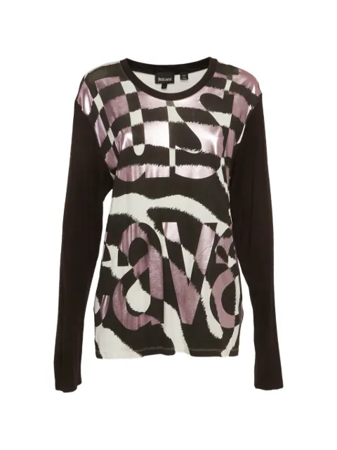 Just Cavalli Vintage round-neck long-sleeve top Brown 1303638