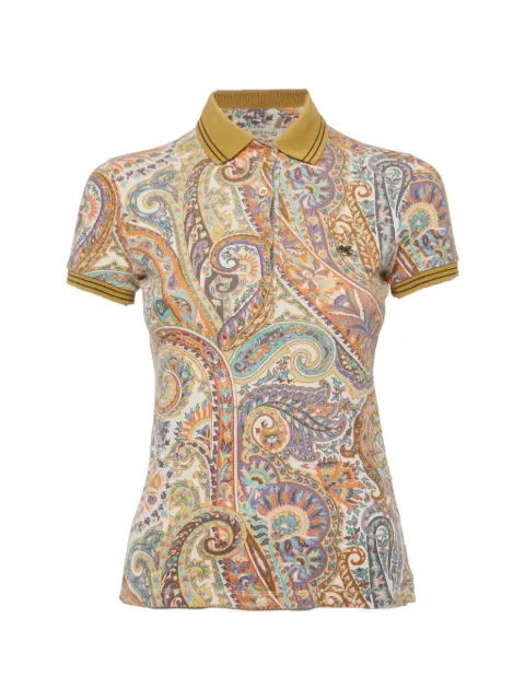 Etro Pre-Owned paisley-print polo T-shirt Neutrals 1308683